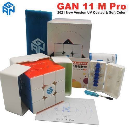 2021 New Version GAN 11M Pro UV Coated 3x3x3 Magnetic Magic cube 3x3 Stickered Speed cube GAN11M Pro Soft Puzzle Cubes GAN 11M