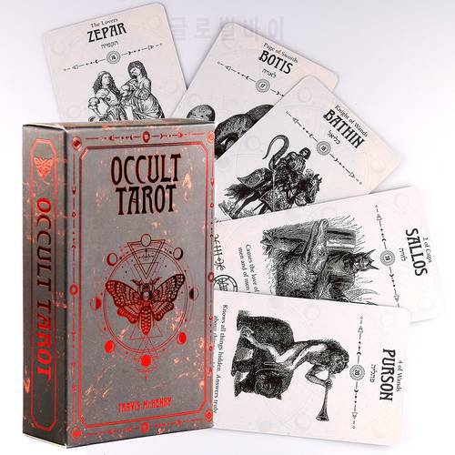 Occult Tarot 78 Divination Cards Set Deck Oracle Card Family Party Playing Cards Board Solomonic Ancient Magickal Grimoires Toy