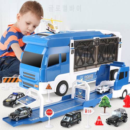 Large-scale Ejection Rail ContainerTruck Multifunctional Children&39sToy Model SimulationRail Inertial Truck Sound and Light Story