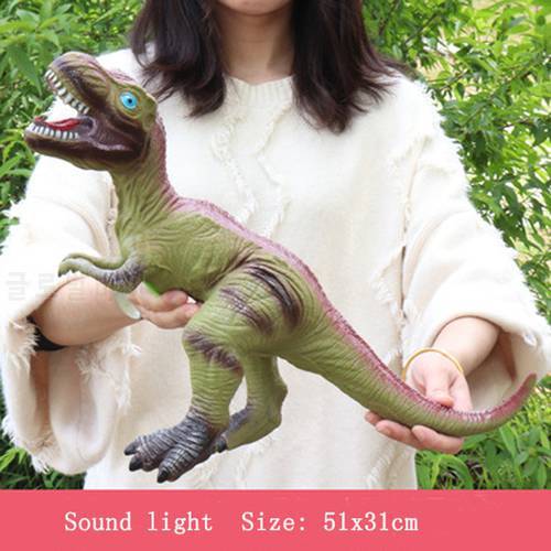 1Pcs Animal model toy large soft rubber simulation Tyrannosaurus model toy with roar sound effect funny gifts for children