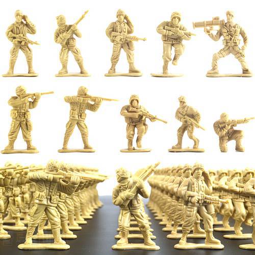 100x Plastic Toy 5cm Soldiers Army Men Figures Various Poses Colors