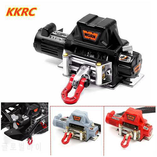 Metal Automatic Simulated Winch With Steel Wire For 1/10 RC Crawler Car Axial SCX10 90046 D90 Traxxas TRX4 Redcat w22