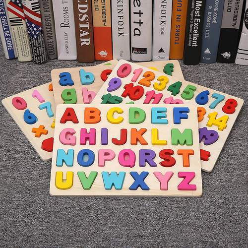 Montessori Wooden Toys Children Early Educational Activity Busy Board Alphabet Digital Cognitive Math Puzzle Tangram Jigsaw Toys