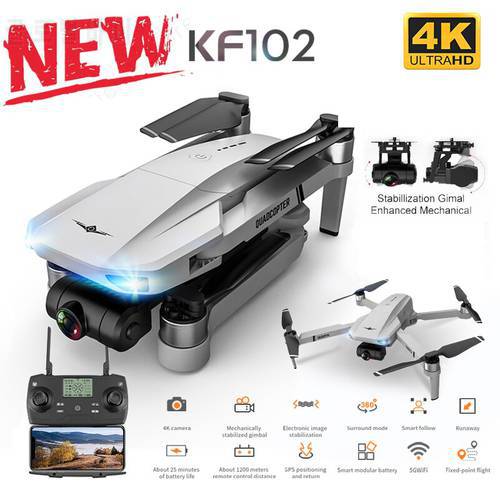 XCZJ KF102 GPS Drone 4k Profesional 8K HD Camera 2-Axis Gimbal Anti-Shake Aerial Photography Brushless Foldable Quadcopter 1.2km