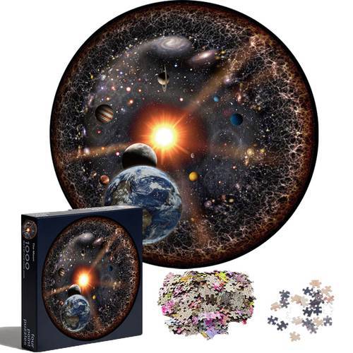Space Puzzle 1000 Pieces 3D Puzzles for Adults Jigsaw Puzzle 1000 Adults Toy Montessori Toys Planet Round Rainbow Planet Gift
