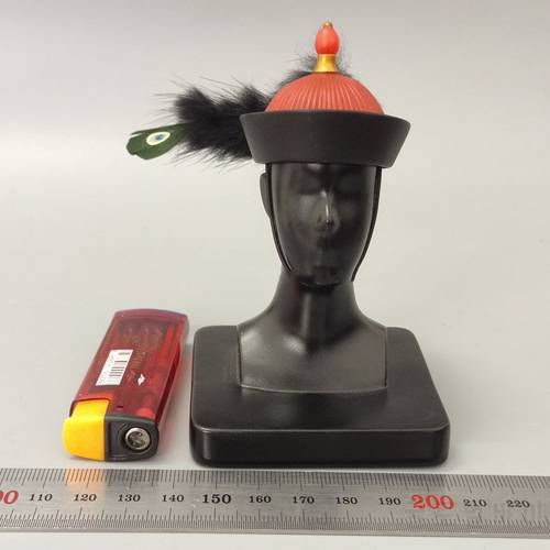 1/6 Scale Mr. Deadlock Costume Hat Peacock Tail Hat Model Male Ancient Official Hat for 12 inch Action Figure