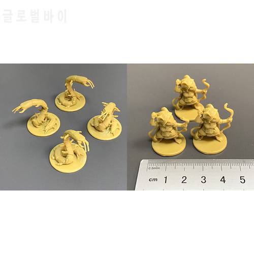 7PCS Archer Mouse Rat Centipede Animals Monster Miniatures Mice and Mystics Board Game Expansion Role-Playing Models