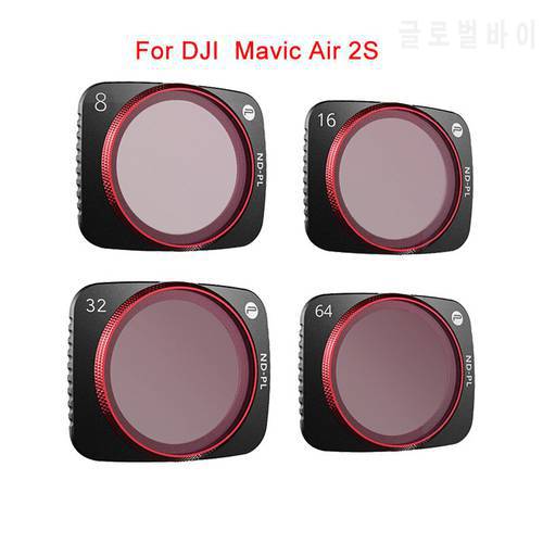 PGYTECH For DJI Mavic Air 2S CPL/ UV/ ND8 16 32 64PL/VND Lens Filters Set Professional Filter Kit Air2S