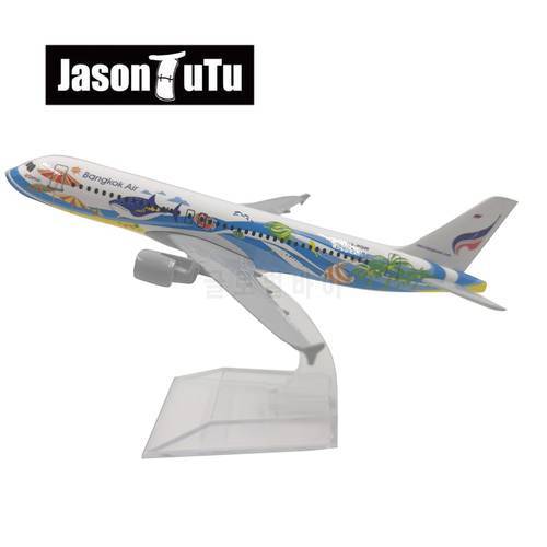 JASON TUTU 16cm Bangkok Air Airbus A320 Airplane Model Plane Model Aircraft Diecast Metal 1/400 Scale Planes Factory Wholesale