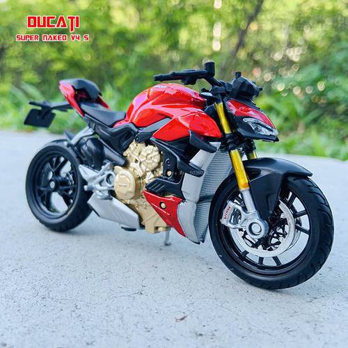 Maisto 1:18 The New Ducati Super Naked V4 S red original authorized simulation alloy motorcycle model toy car gift collection