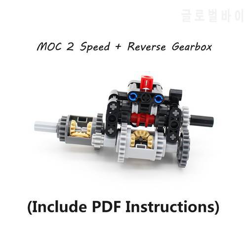 MOC High-tech Automatic Gear Change 2 Speed with Reverse Gearbox Model Building Block Compatible with PF Set DIY Gear Bricks Toy