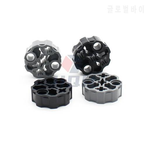 High-Tech Parts Axle Connector Round with 2 Pin Holes 3 Axle Holes Bricks 98585 Model Set Bulk Accessory MOC Building Blocks Toy