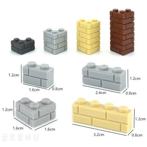 City Thick Wall Bricks 1x2 1x4 Dots Classic Building Blocks 98283 15533 Accessories Military Parts Sandbags Stairs Ladders Fence