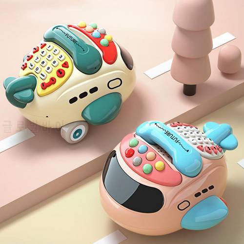Creative Phone Toy Airplane Shape Adorable Intelligence Development Eco-friendly Cartoon Plane Music Phone Toy for Infants