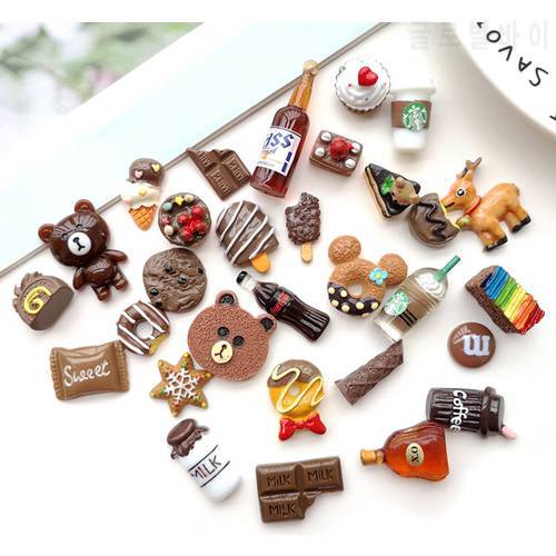 Mix 10/20 Pcs Resin Charms Chocolate Type Mix Sweet Sugar Polymer Clay Box Toy For Children Charms Modeling Clay DIY Accessory