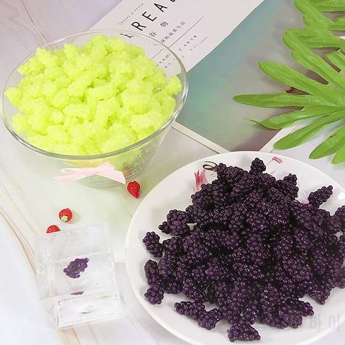 Kawaii Grape Slime Kit Charms Antistress Soft Fruit Additives Supplies DIY Accessories Filler Decor for Fluffy Clear Cloud Slime