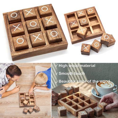 Tic Tac Toe Game Board Game Wood XO Chess Parent-Child Interaction Intelligent Logic Training Puzzle Toys Gifts for Boy and Girl