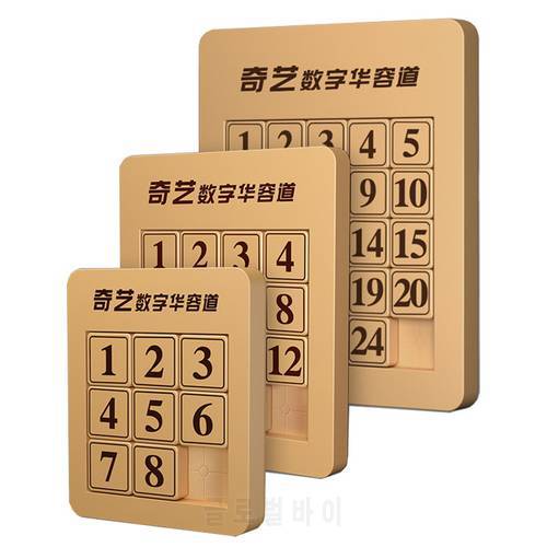 Qiyi 3x3x3 4x4 5x5x5 Magic Cube Number Sliding Klotski Game Cube Puzzle Toys For Family Playing Wooden Number Sliding Puzzle