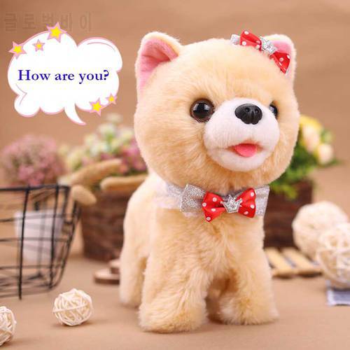 Robot Dog Sound Control Puppy Electronic Plush Interactive Animal Toys Talk Bark Sing Song USB Charge Music Teddy For Kid Gifts