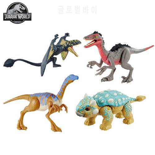 Original Jurassic World Mini Jointed Movable Ankylosaurus Gallimimus Dimorphodon Dinosaur Toys for Boys Christmas Gifts FPF11
