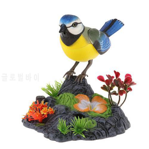 Chirping Bird Toys Colorful Sound Activated Simulated Singing Sparrow Bird Real Singing Moving Christmas Home Ornament