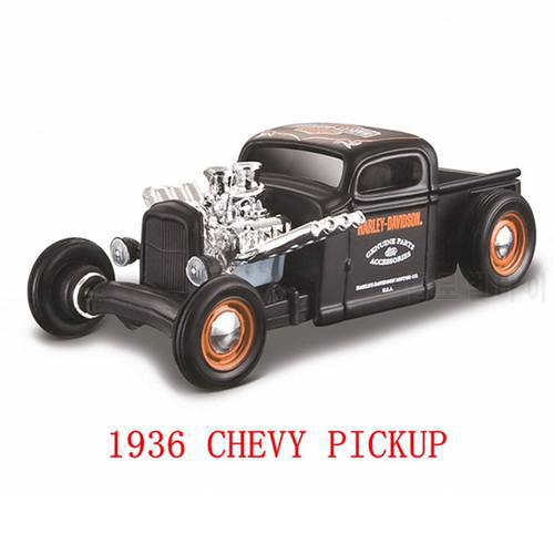 Maisto 1:64 1936 CHEVY PICKUP Harley modified die-cast model alloy super toy car model mini series gift collection