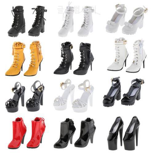 1 Pair 1/6 High Heel Boots Sandals Shoes Model Fit 12