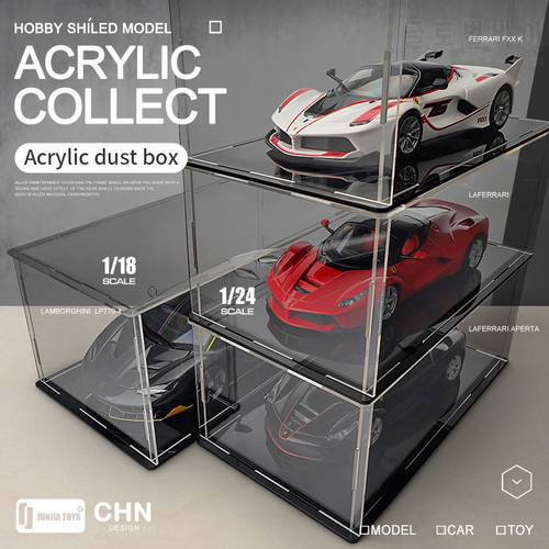 25*14*10cm PVC transparent toy car 1/18 model hot wheel dustproof display protection box Acrylic Display Case for Doll Car Model