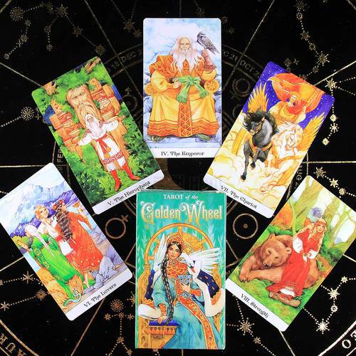 Tarot of the Golden Wheel 78 Cards Deck Russian Edition Inspired Fairy Tales Mila Losenko Aeclectic Crisp Divination CardGame