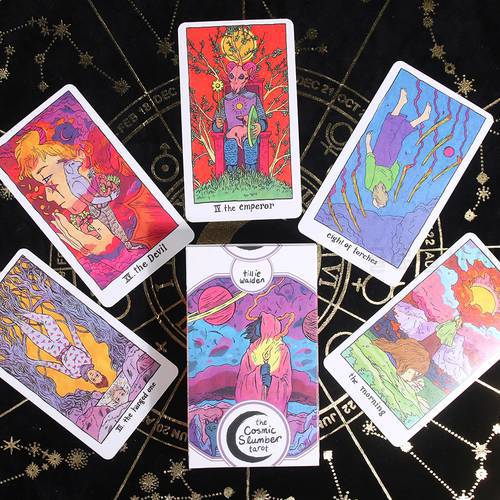 The Cosmic Slumber Tarot Unbound Complete 78-Card Tarot Deck With Introductory Booklet Card Game Board Game Toy By Tillie Walde