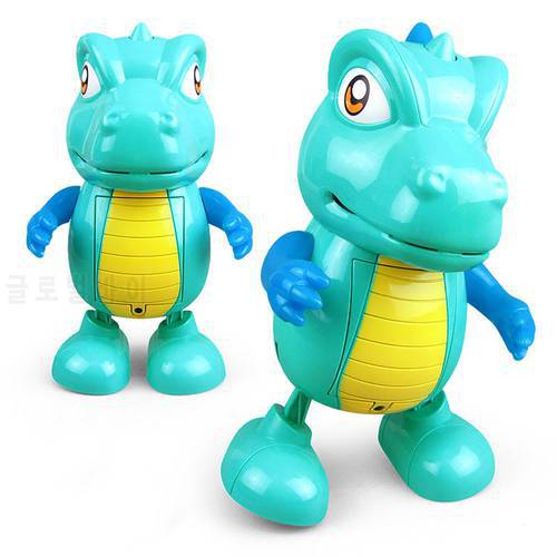 Cute Moveable Electric Dancing Dinosaur LED Light Music Model Interactive Toy Children Gift