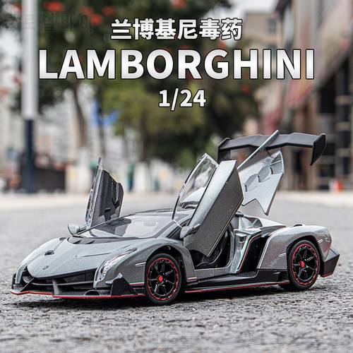1:24 Lamborghinis Poison Veneno Car Model Simulation Sports Car Diecast Alloy Car Model For Boyfriend Gift Collection Ornaments