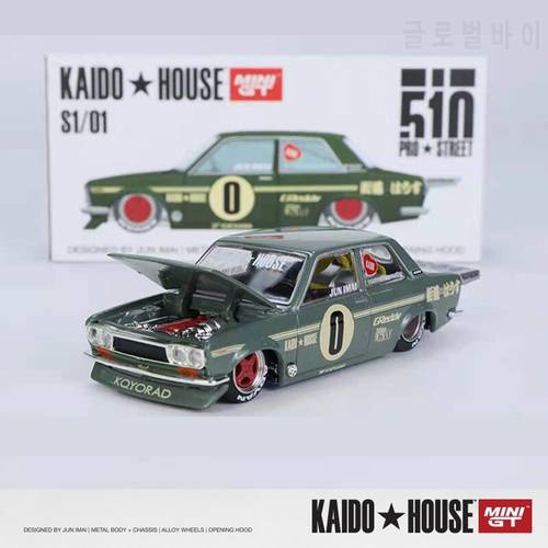 Mini GT+Kaido House 1/64 Model Car Datsun 510 Pro Street Alloy Die-cast Vehicle Collection Display Gifts