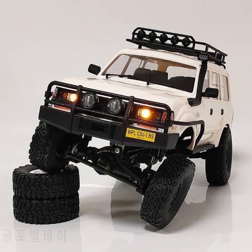 Children Full Scale Four-wheel Drive Classic Land Cruiser RC Rock Crawler Car Model Toy DIY Assembly Parts 4WD Remote