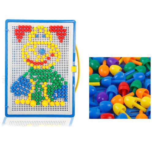 296PCS Mushroom Nail DIY Handmade Toys Children&39s Montessori Educational Toys Intelligent 3D Puzzle Game Jigsaw Board Gifts