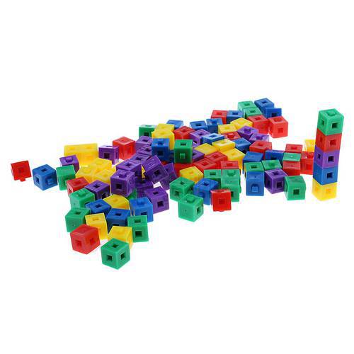 100pcs Stackable Cube Link Construction Game 5 Colors to Different Shapes