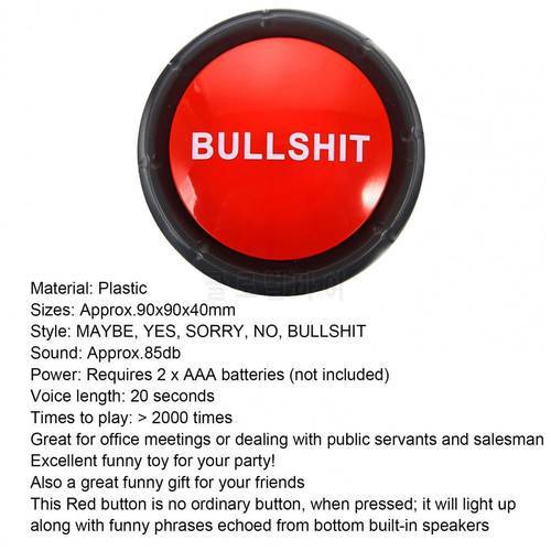 Bullshit Maybe No Sorry Yes Sound Talking Button Home Office Party Funny Toy