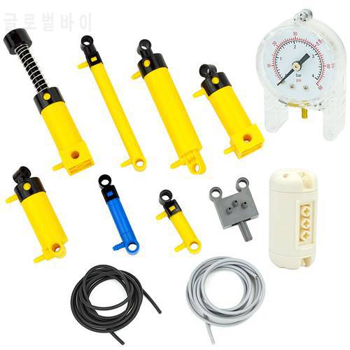 MOC Bricks Technical Parts Pneumatic Air Pump Small (6L) V2 with Reinforced Cylinder 19476 19482 19475 Compatible 8800 Blocks