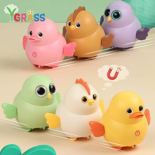 Cute Animals Magnetic Electronic Pets Toys Walking Chicken Game For Girls Chicks Children Link Trackless Random Road Condition
