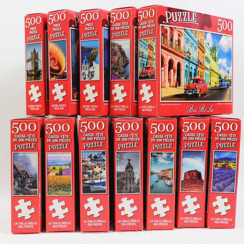 Puzzles For Adults Children 500 Pieces Jigsaw Puzzle Decompression Assembling Picture Landscape Puzzles Toys For Children Gifts