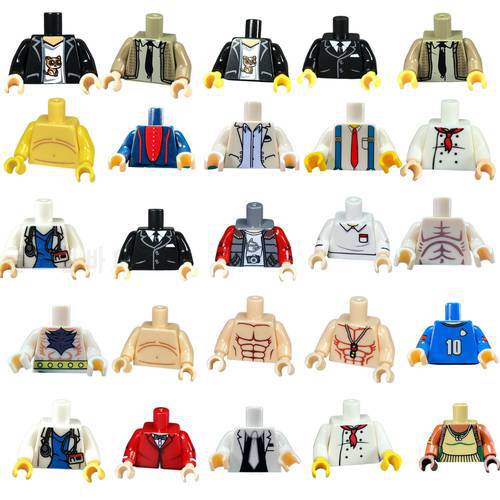 10pcs/lot MOC Bricks Torso Suit with Arms Hands Doctor Cloth Fit With Building Blocks Toys For Children Xmas Gifts