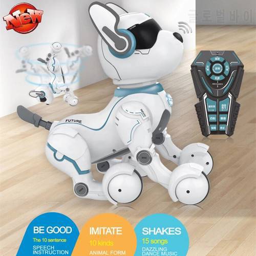Voice Control Speech Instruction Leidy Dog Intelligent Imitation Encyclopedia Teaching Programmable Robot Lifelike RC Robot Dog