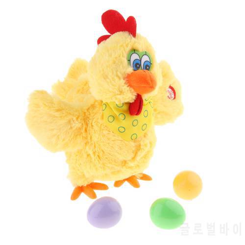 Chicken Eggs Doll Lovely Raw Hens Laying Chicken Eggs Crazy Singing And Dancing Plush Electric Pet For Child Birthday Toys Gifts