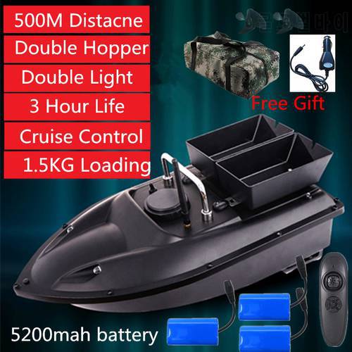 16 GPS Point Position 3 Hopper RC GPS Fishing Bait Boat 500M 2KG Load 6H LCD Screen Fish Finder Remote Control GPS Nesting Boat