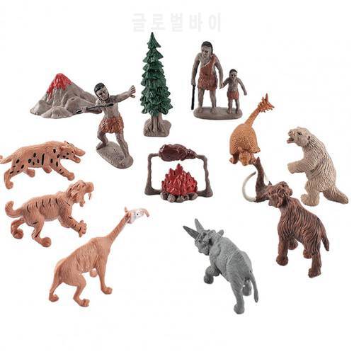 1 Set Ancient Animal Model High Simulated Craft Hand Painted Ancient Animal Bear Elephant Model PVC Ornament Figure