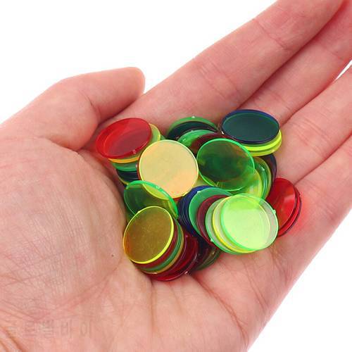 100pcs 15mm Montessori Education Math Toys Learning Resources Color Bingo Chip Supply