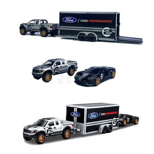 Maisto 1:64 Design Team Haulers 2009 Ford F-150 Car Trailer 2015 Ford Mustang GT Car model collection gift Toy boy