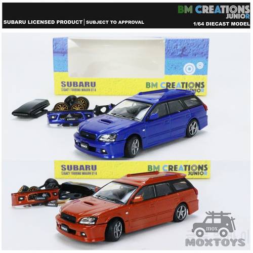 BM Creations 1:64 Subaru 2002 Legacy e-tune II Blue /Orange Diecast Car