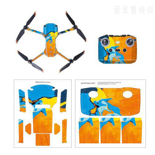 Colorful Sticker for DJI Air 2S Skin Sticker Decals Drone Body Remote Controller Battery Protection Scratch-resistant Stickers