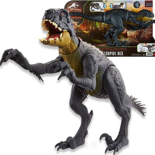 Jurassic World Slash ‘N Battle Scorpios Rex Action & Sound Dinosaur Figure Camp Cretaceous Electronic Toy For Boy Christmas Gift